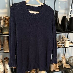 Aerie Deep Blue Crew Neck Sweater
